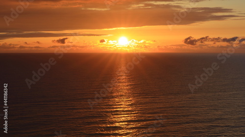 Sunrise over the north sea on the Yorkshire coast.