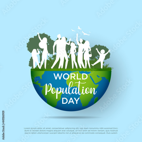 World Population Day vector illustration of graphic best for gretting card, poster, background, template, banner