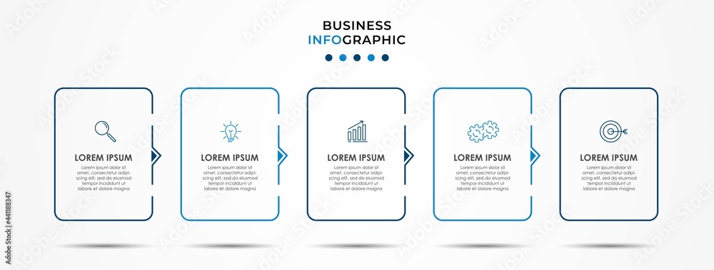 Vector Infographic design business template with icons and 5 options or ...