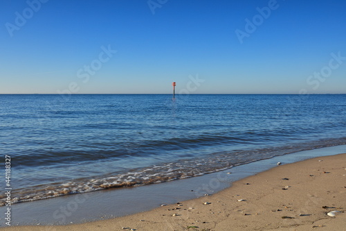 The north beach at Bridlington, East Yorkshire, UK, on a calm sunny morning in summer.