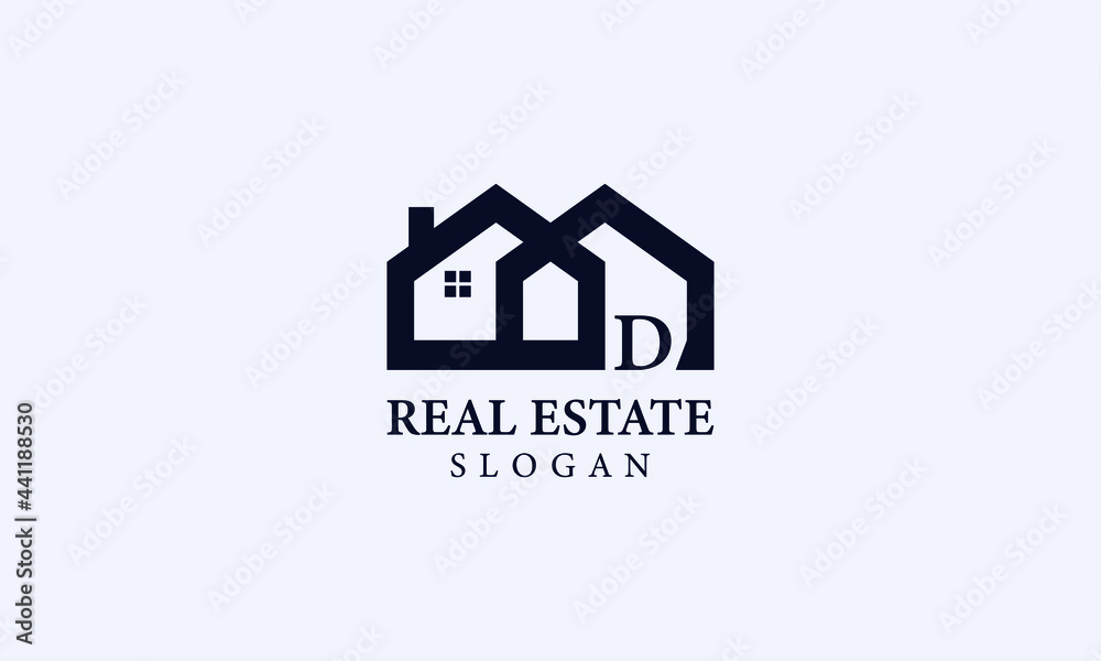Alphabet D Real Estate Monogram Vector Logo Design, Letter D House Icon Template Alphabet D Real Estate Monogram Vector Logo Design, Letter D House Icon Template