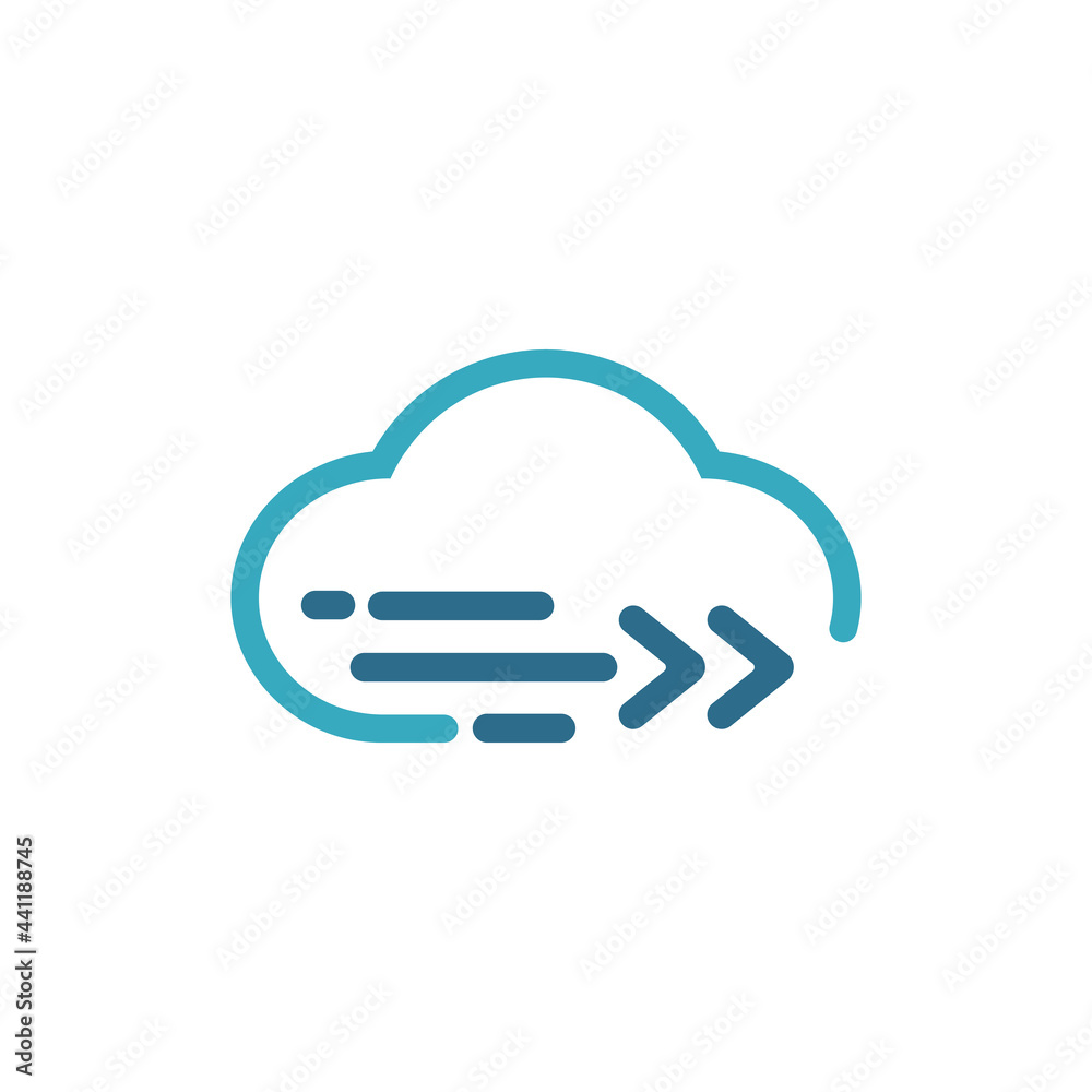 Modern blue cloud icon vector Modern blue cloud icon vector