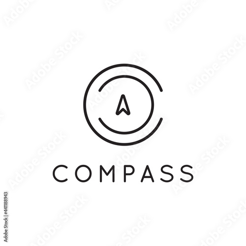 Minimalist compass logo vector