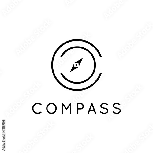 Minimalist compass logo vector