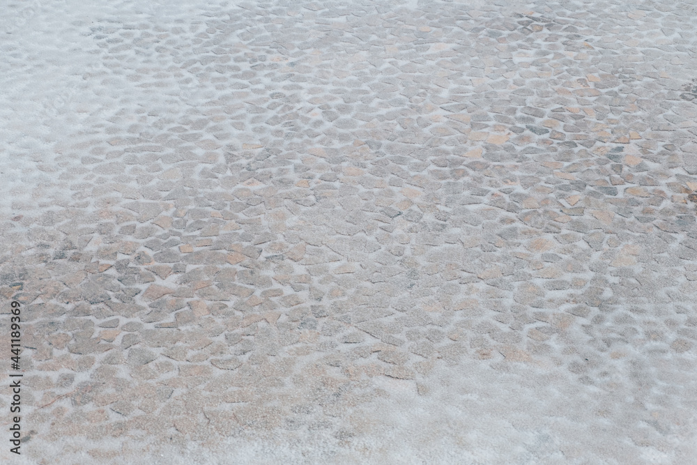 The terracotta plate at the bottom of Taiwan's traditional salt pan