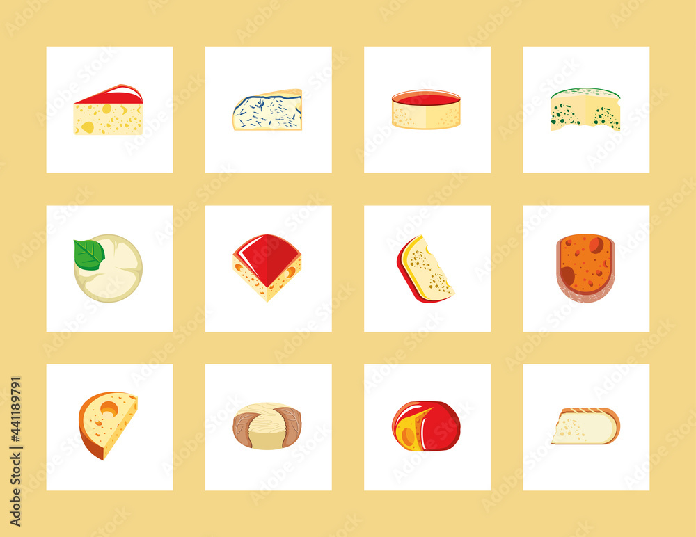 Plakat different kinds of cheese