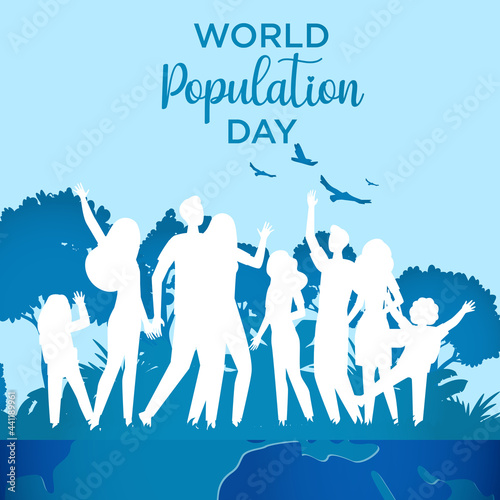 World Population Day vector illustration of graphic best for gretting card, poster, background, template, banner