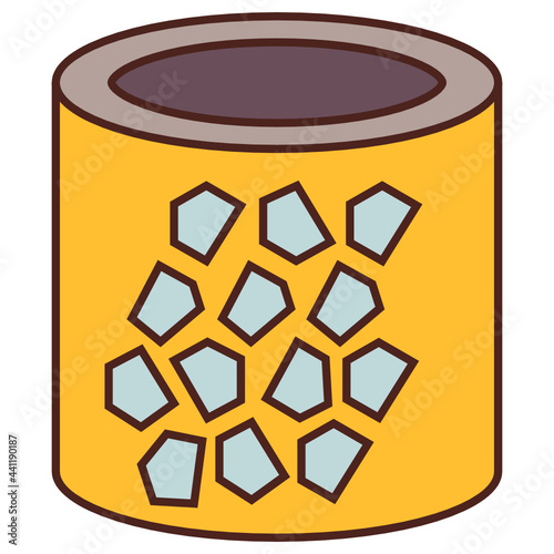 pre-production pellets or nurdles Box concept, Granules 3d Printing Vector Color Icon design, additive manufacturing equipment Symbol,  augmented reality or virtual reality stock illustration