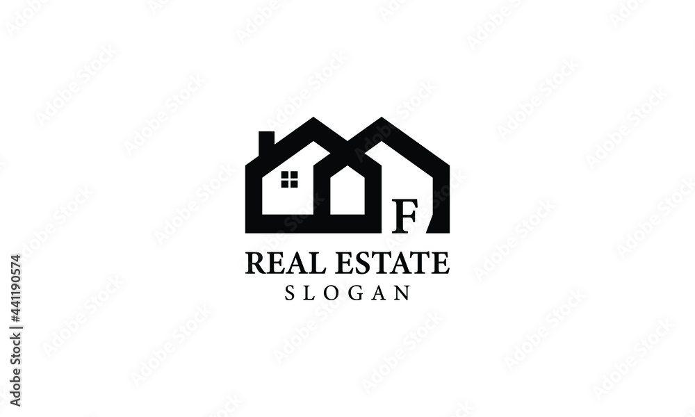 Alphabet F Real Estate Monogram Vector Logo Design, Letter F House Icon Template Alphabet F Real Estate Monogram Vector Logo Design, Letter F House Icon Template