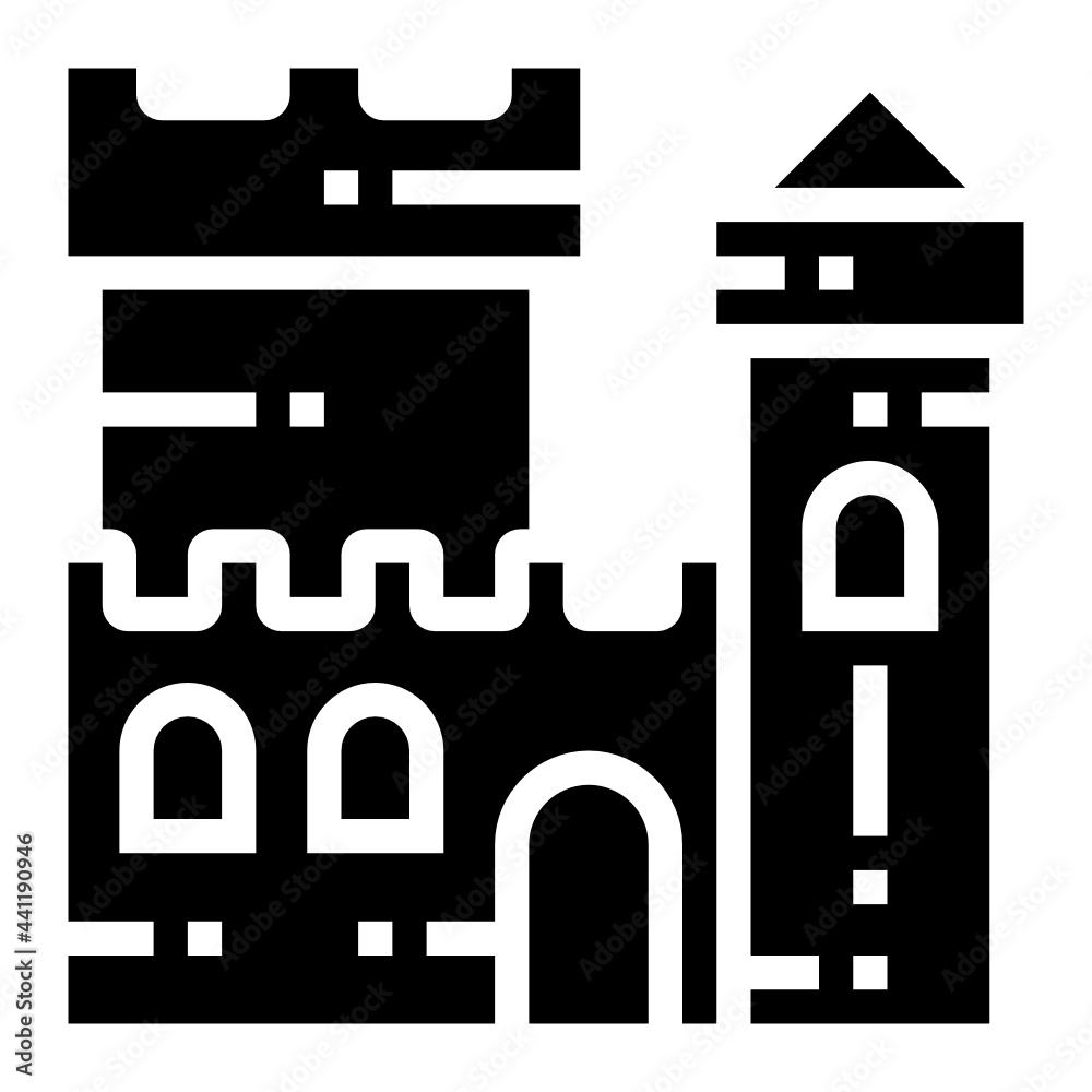 Fototapeta premium sand castle glyph icon
