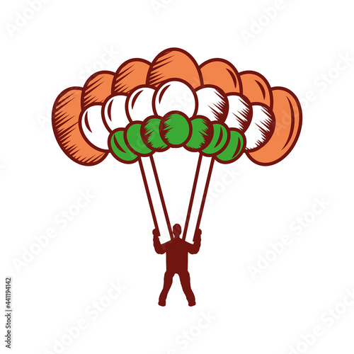 skydiving with indian flag