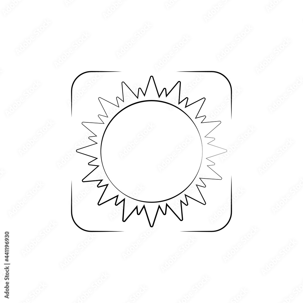 Sun icon, graphic design template, vector illustration