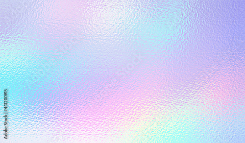 Hologram background. Iridescent foil effect texture. Holography pattern. Pearlescent gradient. Rainbow surface for design prints. Pastel color. Holographic metal patern. Delicate background. Vector