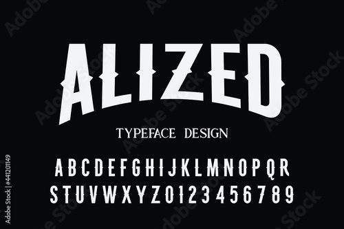 classic lettering, alphabet font, black style background,  typeface vector
