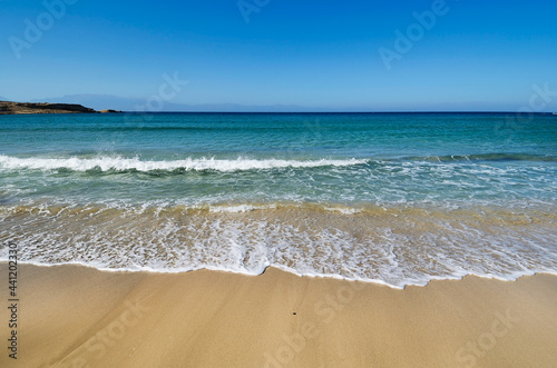 Sarakiniko Beach on the northeast coast of the remote Greek island of Gavdos south of Crete in the Libyan Sea