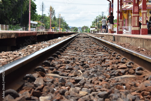 railroad tracks in the distance