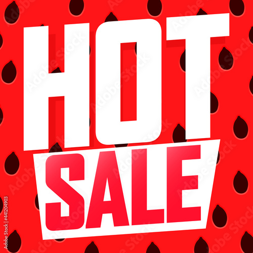 Hot Sale, discount poster design template, store offer banner. Summer season shopping, promotion banner, vector illustration