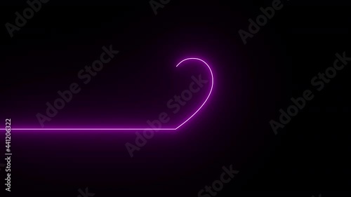 Wallpaper Mural Colorful abstract heart line neon symbol sign on black background . Heart beat neon line glowing moving motion.  Torontodigital.ca