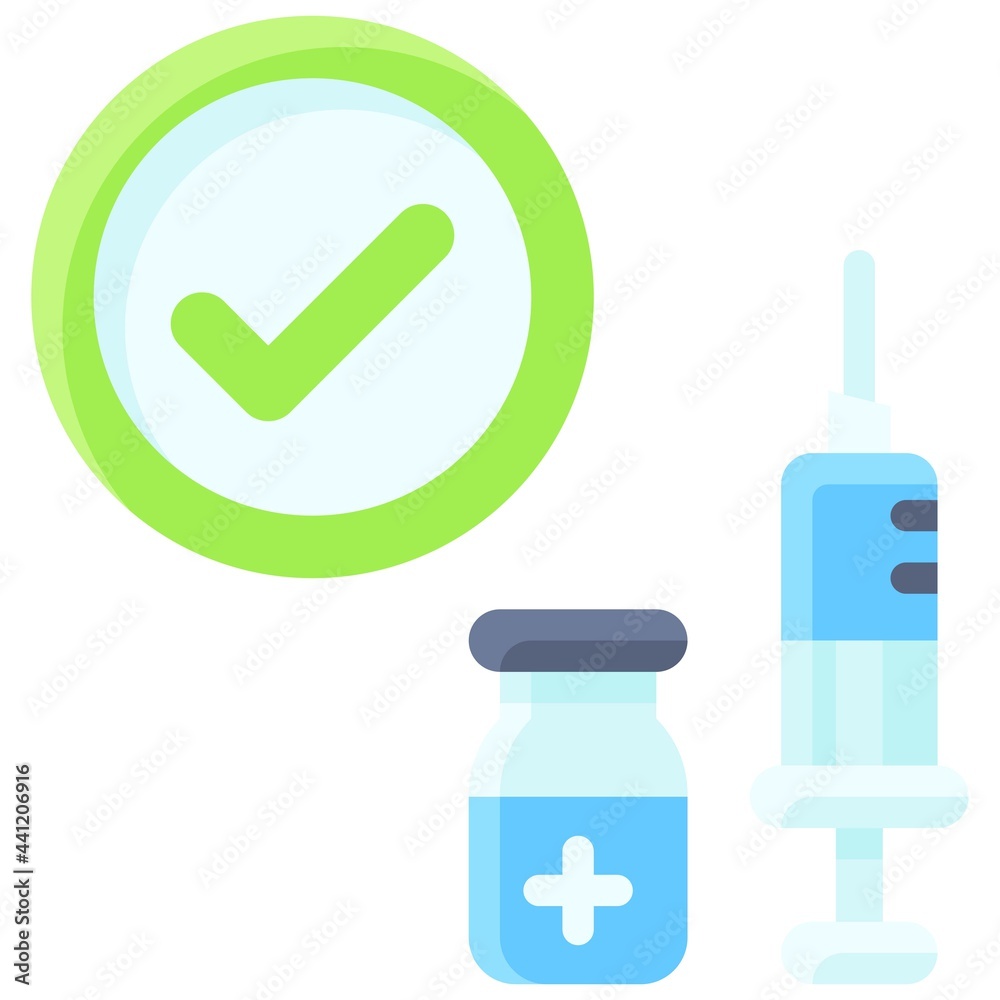 Obraz premium Vaccine approved icon, Vaccine Development related vector