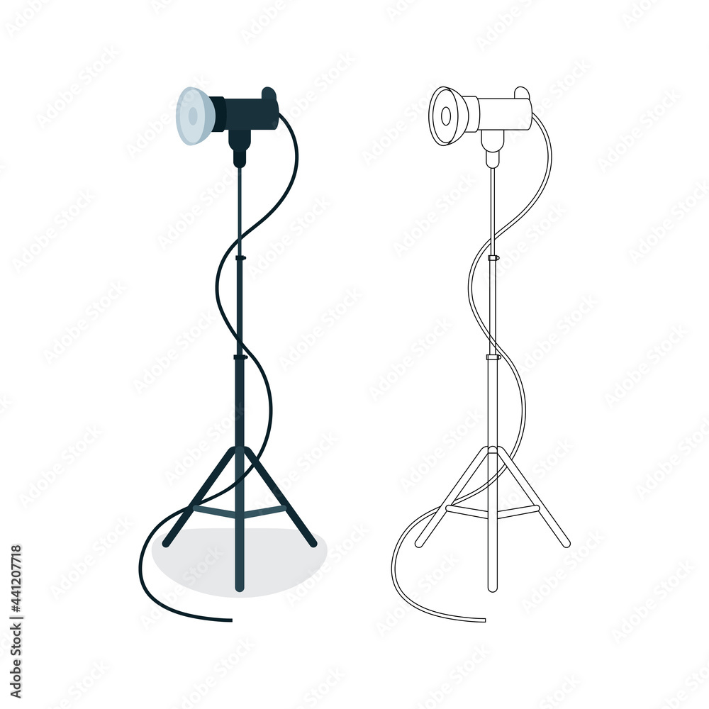 Lighting. Video light with adjustable tripod stand. Photo studio