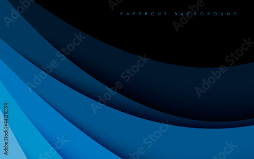 Modern blue papercut background gradient dimension