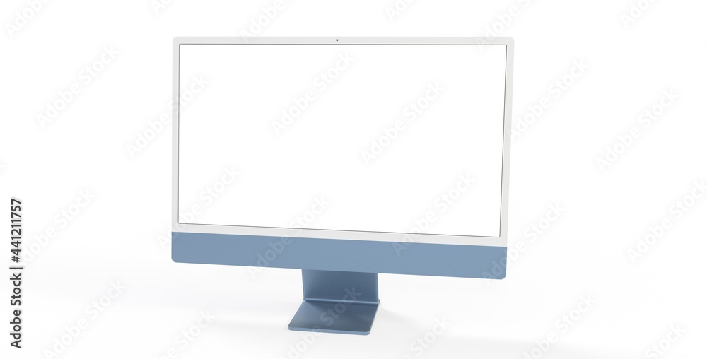 Computer display mock up with blank white screen. Stylish desktop computer mockup. Computer display mock up with blank white screen. Stylish desktop computer mockup.