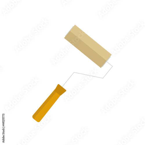 Roller for painting walls on a white background for use in web design or clipart