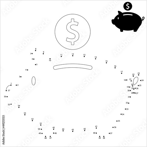 Coin Money Box Piggy Bank Connect The Dots M_2106001