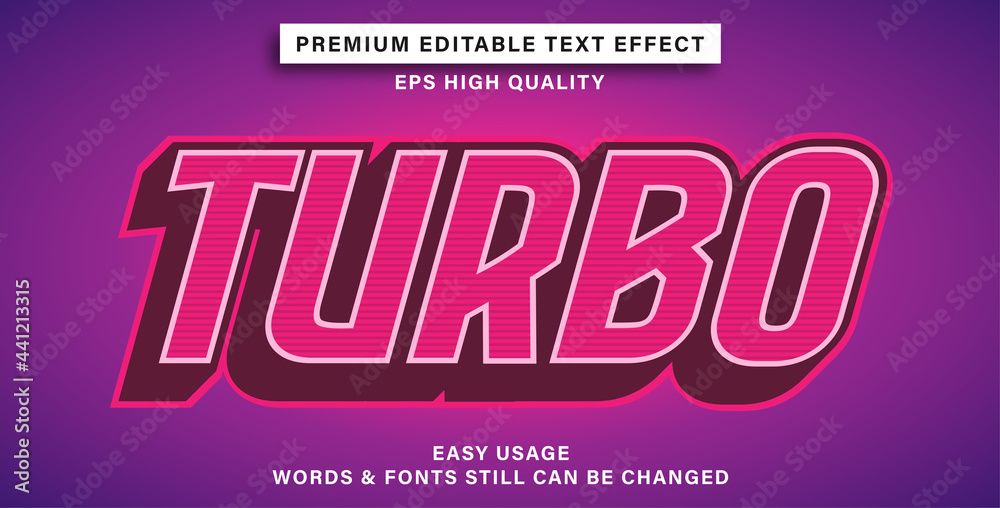 Editable text effect turbo style