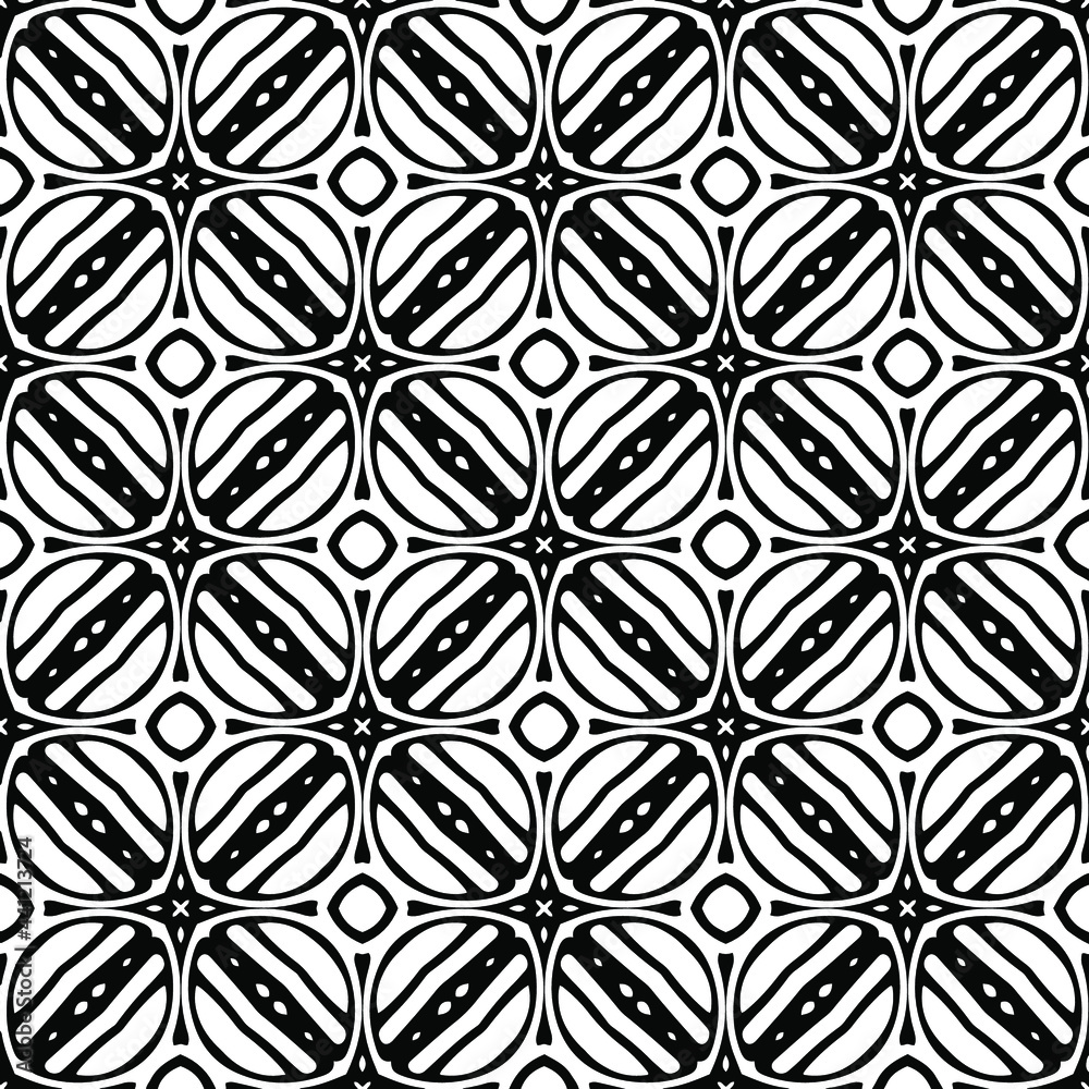 
floral seamless pattern background.Geometric ornament for wallpapers and backgrounds. Black and white pattern. 