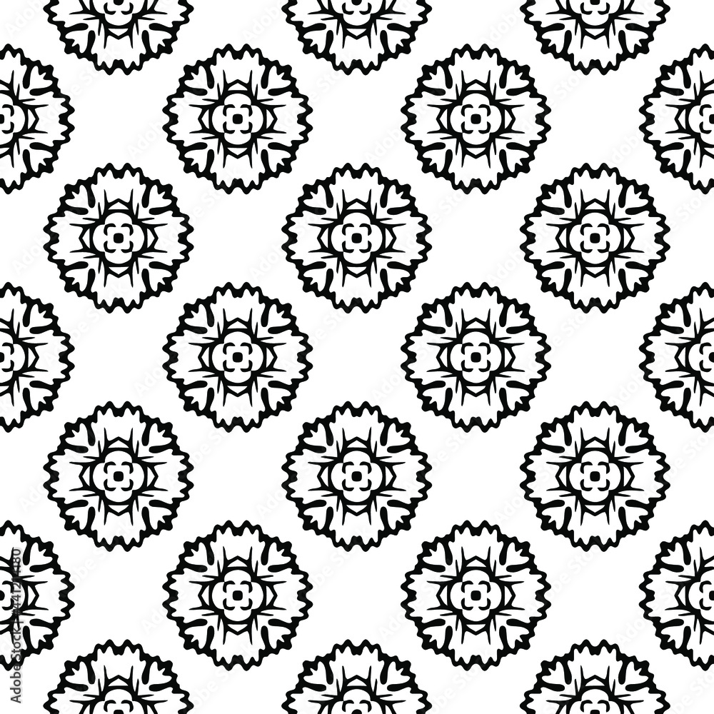 floral seamless pattern background.Geometric ornament for wallpapers and backgrounds. Black and white pattern. floral seamless pattern background.Geometric ornament for wallpapers and backgrounds. Black and white pattern.