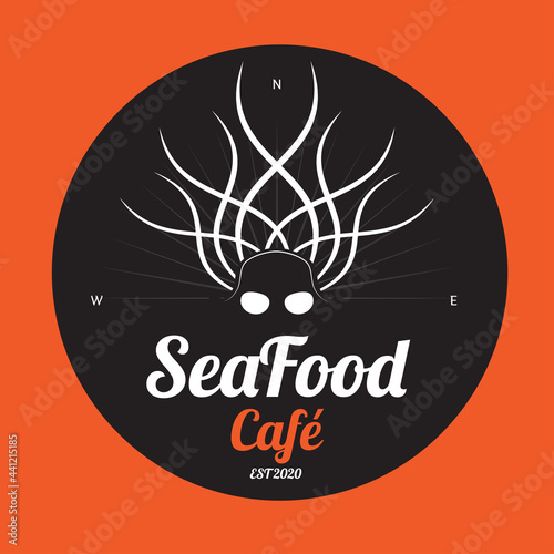 Vector design logo for seafood business inspire by octopus