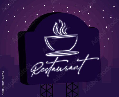 restaurant banner with coffee cup
