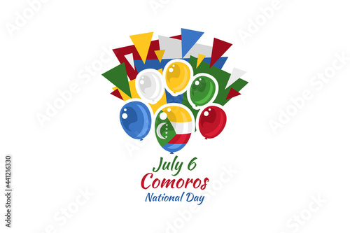 July 6,National Day of Comoros vector illustration. Suitable for greeting card, poster and banner.
