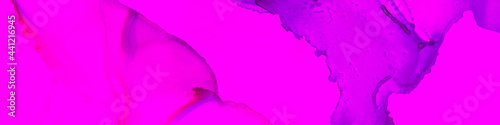 Valentine Watercolor. Violet Grunge Flow. Fuchsia