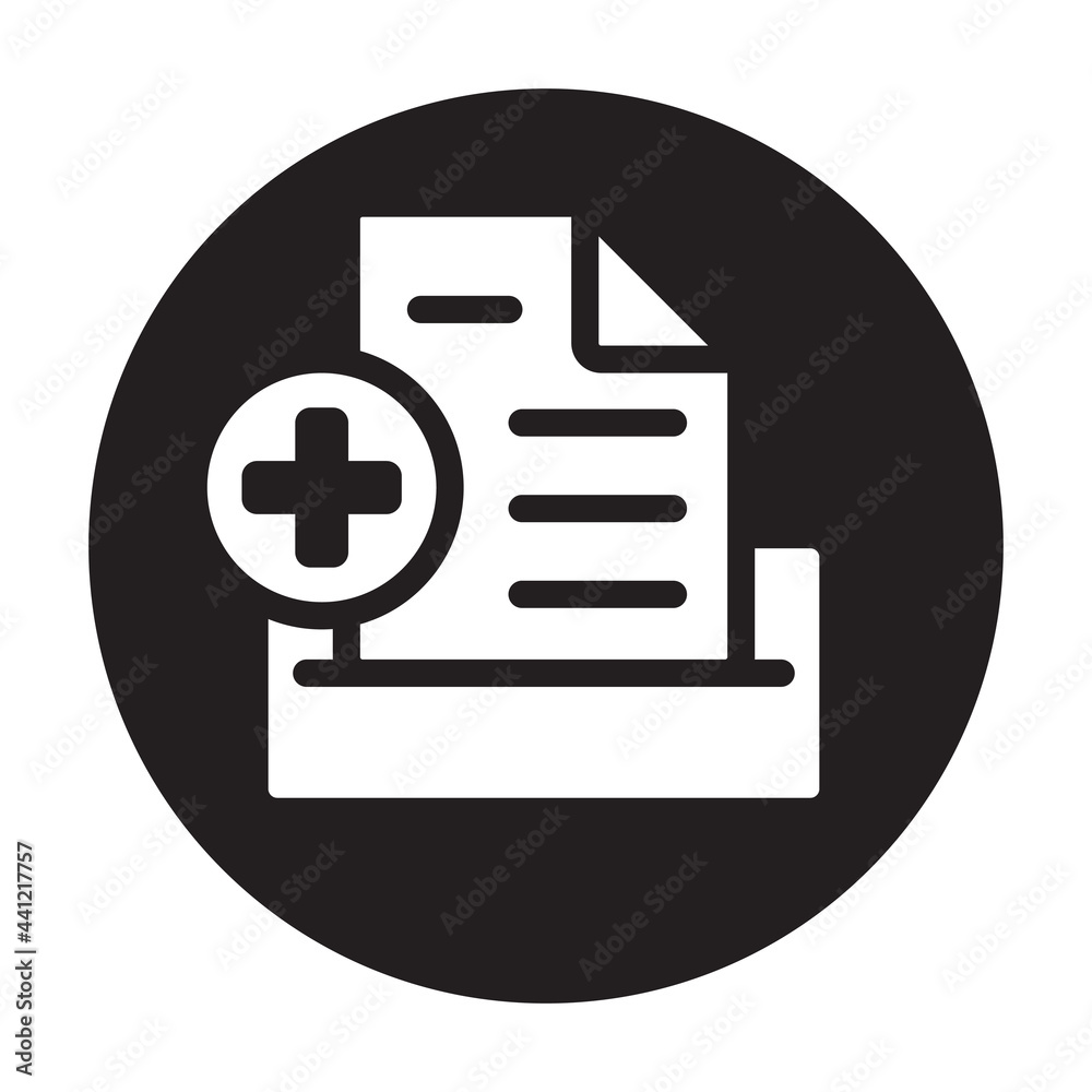 Rounded electronic medical record flat icon for apps or websites Rounded electronic medical record flat icon for apps or websites