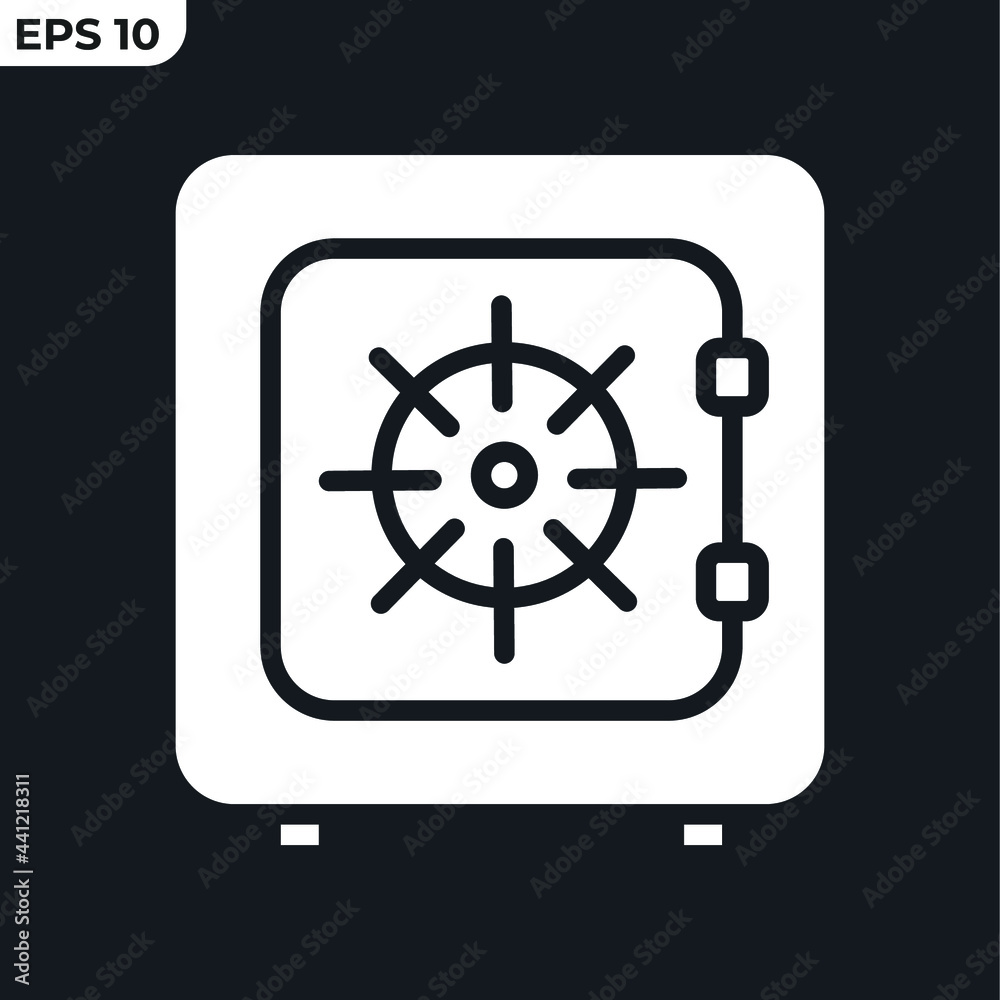 bank safe icon symbol template for graphic and web design collection logo vector illustration