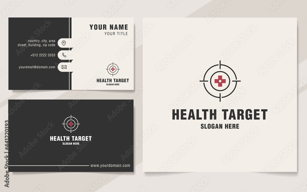 Fototapeta premium Minimalist health target logo template monogram style