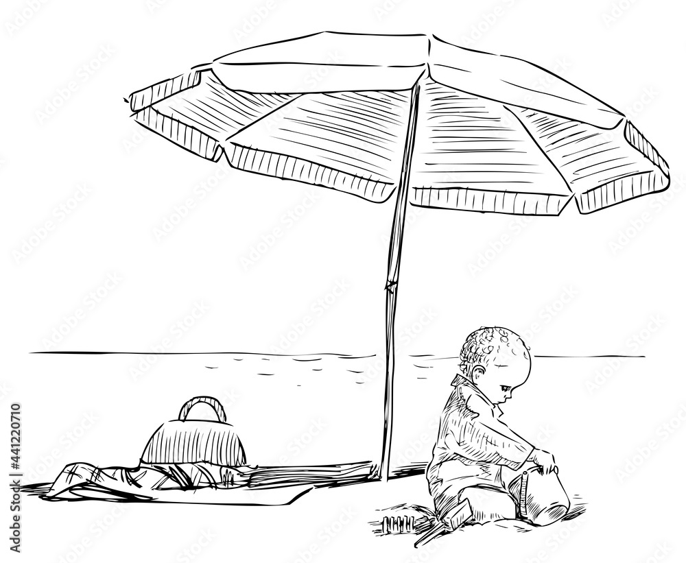 Beach Umbrella Vector Vector & Photo (Free Trial) | Bigstock