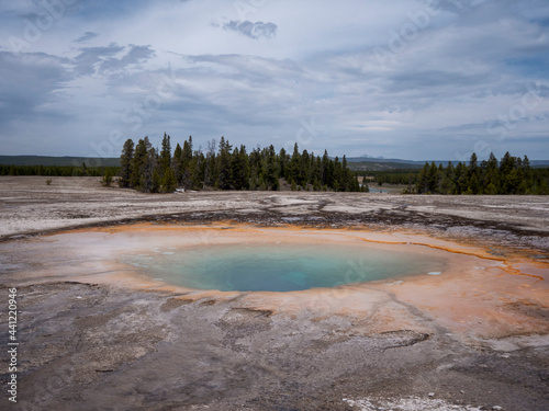 View of Opal Pool at Yellowstone