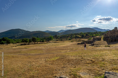 Ruins in the Ancient Messene, Peloponnese, Greece.