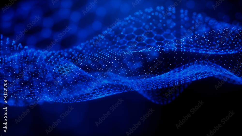 Smart Grid and Communication Concept. Blue, Futuristic Digital Style. 3D Render. Smart Grid and Communication Concept. Blue, Futuristic Digital Style. 3D Render.