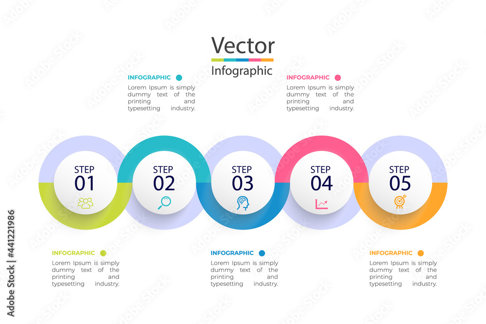 Business data visualization. Process chart. Abstract elements of graph ...