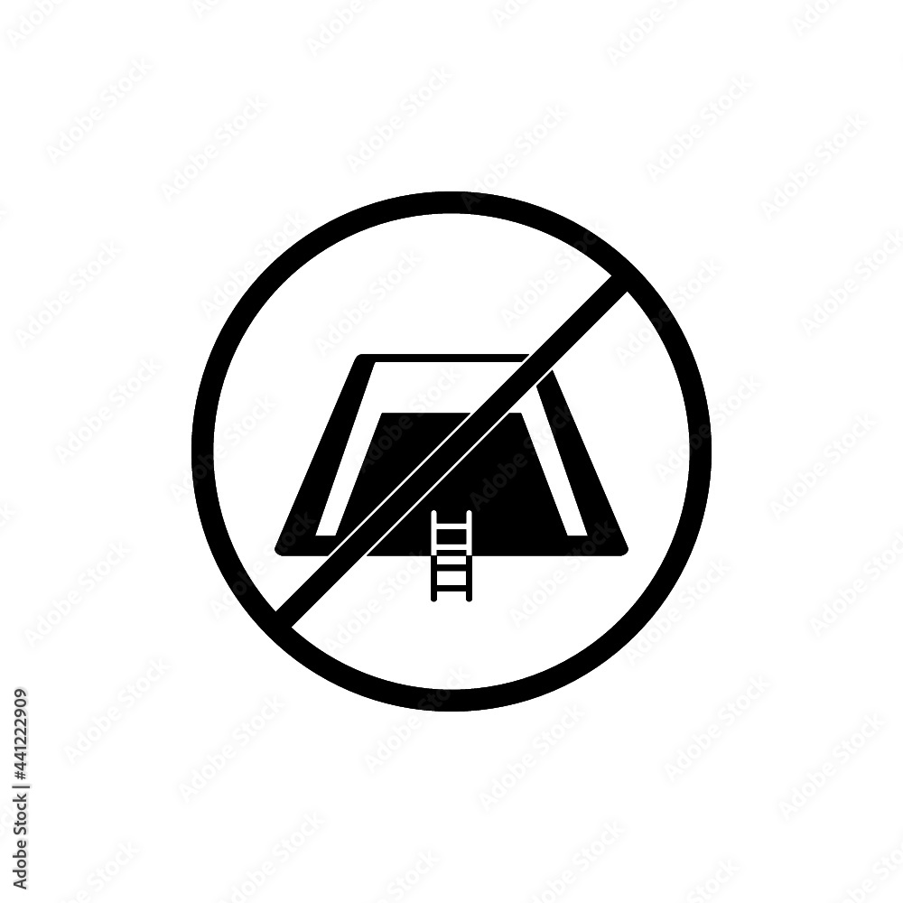 No pool, No swimming icon isolated on white background No pool, No swimming icon isolated on white background