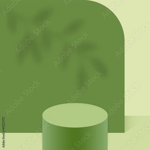 Podium platform 3D background scene. Studio stage pedestal design abstract minimal style. Vector illustration
