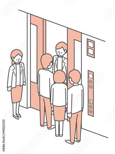 simple isometric illustration of elevator