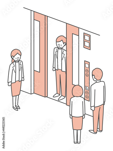 simple isometric illustration of elevator