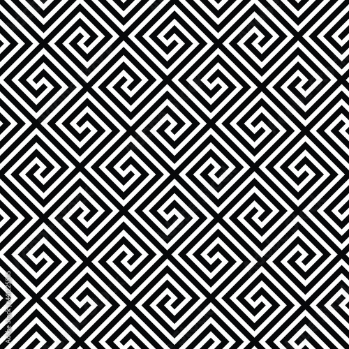 Vector seamless pattern. Modern stylish texture. Repeating Greek pattern. Monochrome swatch with meander.