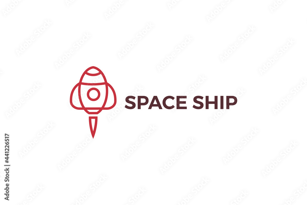 Simple line art rocket logo Simple line art rocket logo