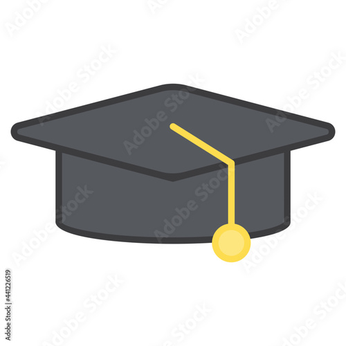 Academic cap icon in modern style, mortarboard